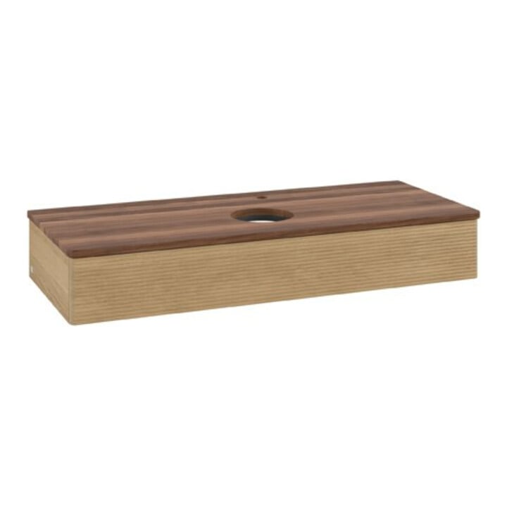 V&B Waschtischunterschrank mit Frontstruktur Antao 120x19x50cm, HL, WBP w. wal, hon. Oa