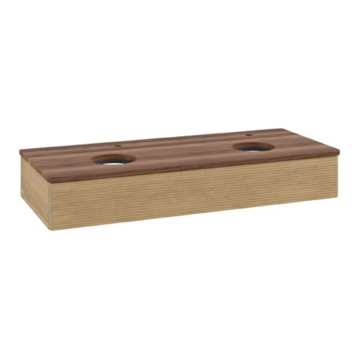 V&B Waschtischunterschrank mit Frontstruktur Antao 120x19x50cm, HL, WBP w. wal, hon. Oa