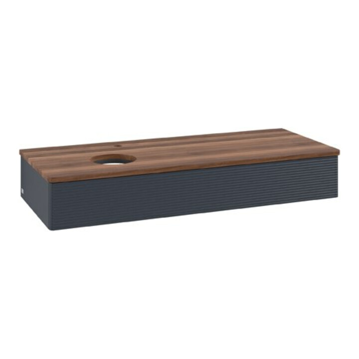 V&B Waschtischunterschrank mit Frontstruktur Antao 120x19x50cm, HL, WBP w wal, md bl. m Lac
