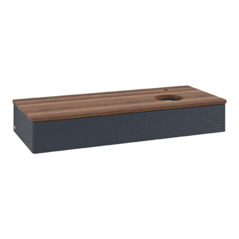 V&B Waschtischunterschrank mit Frontstruktur Antao 120x19x50cm, HL, WBP w wal, md bl. m Lac
