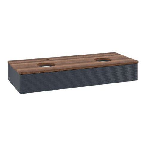 V&B Waschtischunterschrank mit Frontstruktur Antao 120x19x50cm, HL, WBP w wal, md bl. m Lac