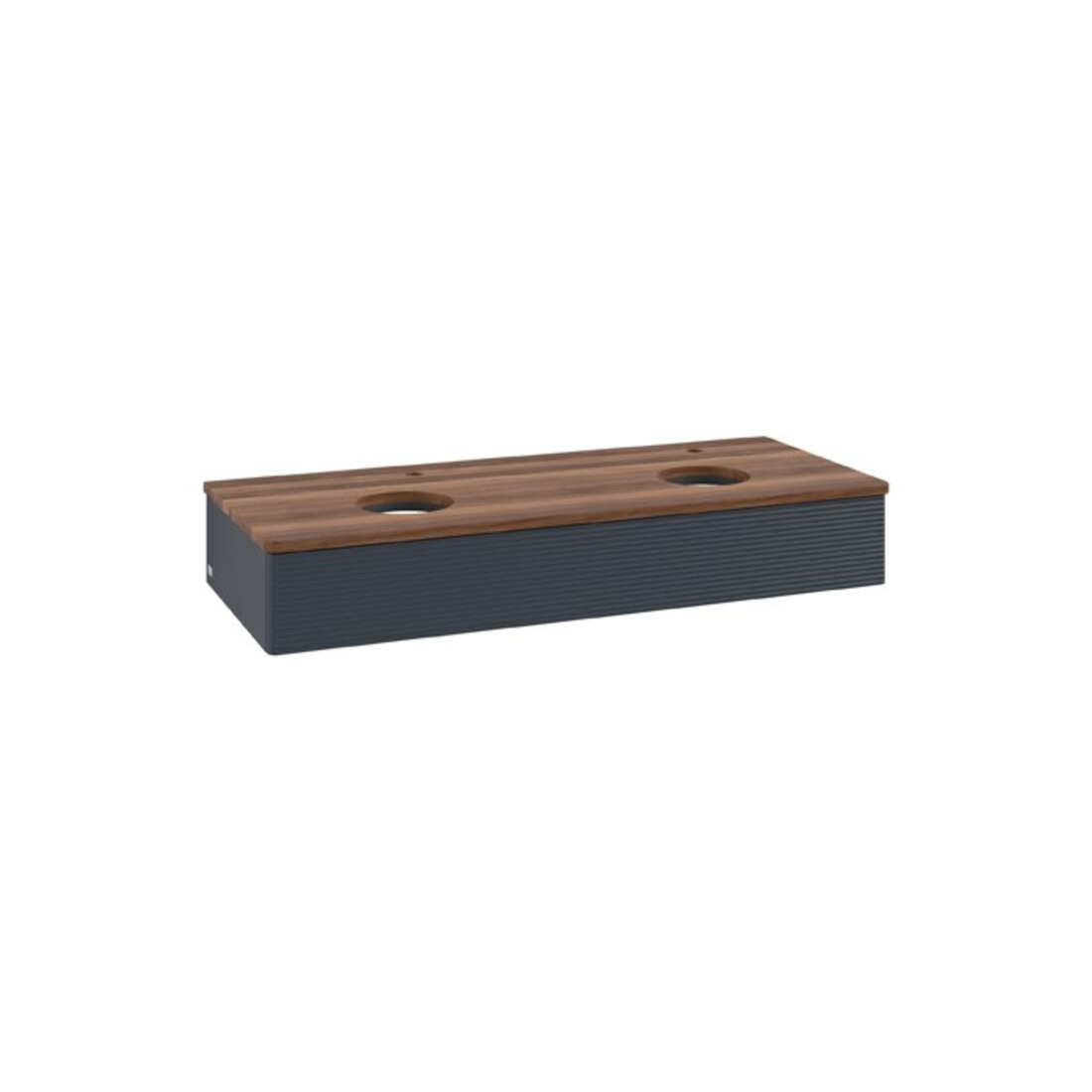 V&B Waschtischunterschrank mit Frontstruktur Antao 120x19x50cm, HL, WBP w wal, md bl. m Lac