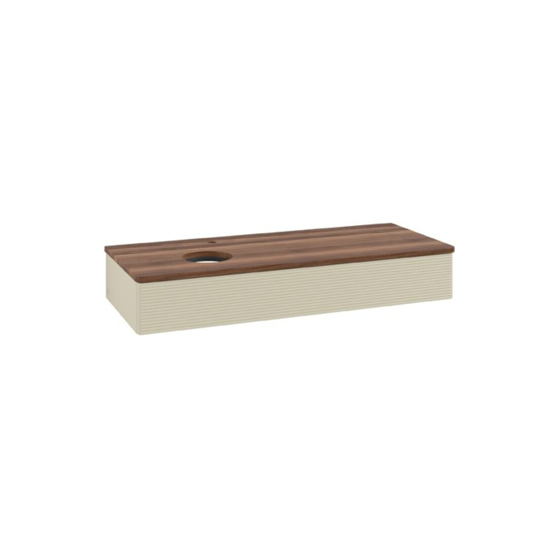 V&B Waschtischunterschrank mit Frontstruktur Antao 120x19x50cm, HL, WBP w. wal, si Gr m Lac