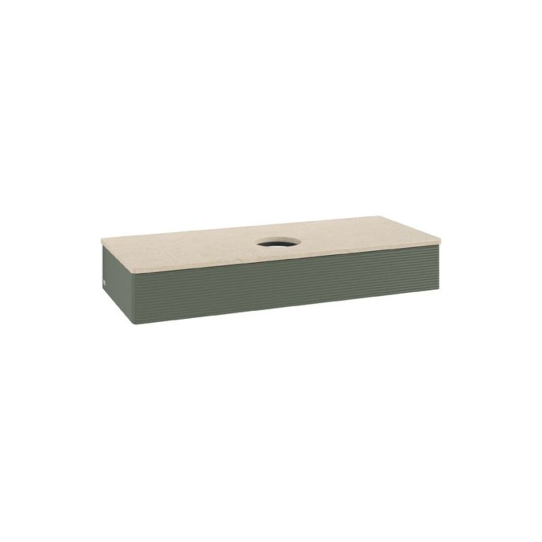 V&B Waschtischunterschrank mit Frontstruktur Antao 120x19x50cm, WBP botti., lea gre. m Lac