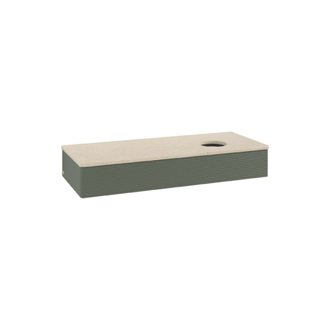 V&B Waschtischunterschrank mit Frontstruktur Antao 120x19x50cm, WBP botti., lea gre. m Lac