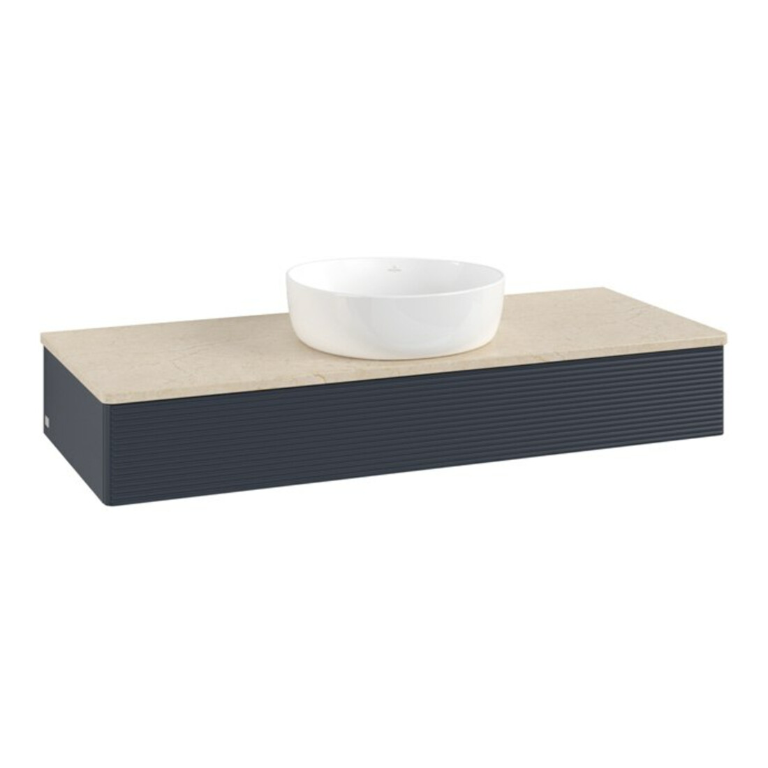 V&B Waschtischunterschrank mit Frontstruktur Antao 120x19x50cm, WBP botti., md bl. m Lac