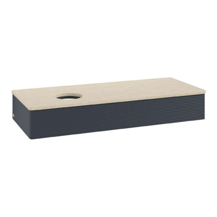 V&B Waschtischunterschrank mit Frontstruktur Antao 120x19x50cm, WBP botti., md bl. m Lac