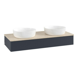 V&B Waschtischunterschrank mit Frontstruktur Antao 120x19x50cm, WBP botti., md bl. m Lac