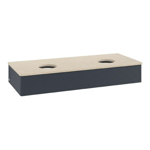 V&B Waschtischunterschrank mit Frontstruktur Antao 120x19x50cm, WBP botti., md bl. m Lac