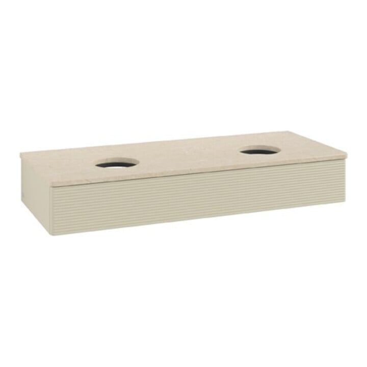 V&B Waschtischunterschrank mit Frontstruktur Antao 120x19x50cm, WBP botti., si Gr m Lac