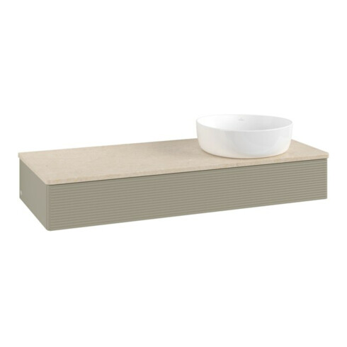 V&B Waschtischunterschrank mit Frontstruktur Antao 120x19x50cm, WBP botti., st. Gr m Lac