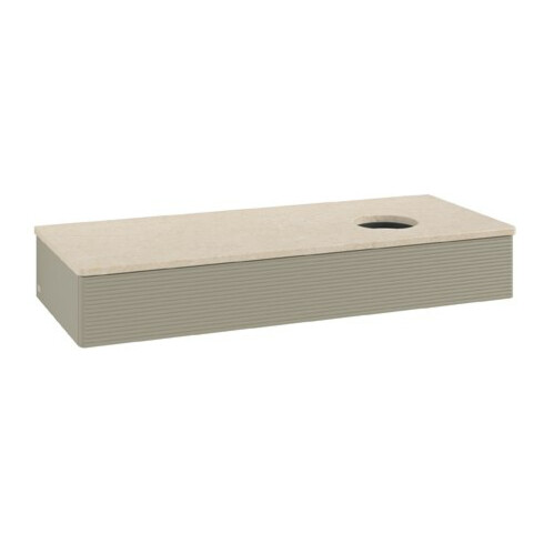 V&B Waschtischunterschrank mit Frontstruktur Antao 120x19x50cm, WBP botti., st. Gr m Lac