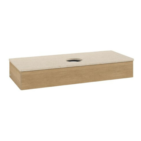 V&B Waschtischunterschrank mit Frontstruktur Antao 120x19x50cm, WBP-farbe botti., honey oak