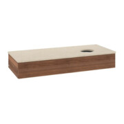 V&B Waschtischunterschrank mit Frontstruktur Antao 120x19x50cm, WBP-farbe botti., w. walnut