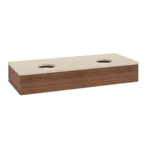 V&B Waschtischunterschrank mit Frontstruktur Antao 120x19x50cm, WBP-farbe botti., w. walnut