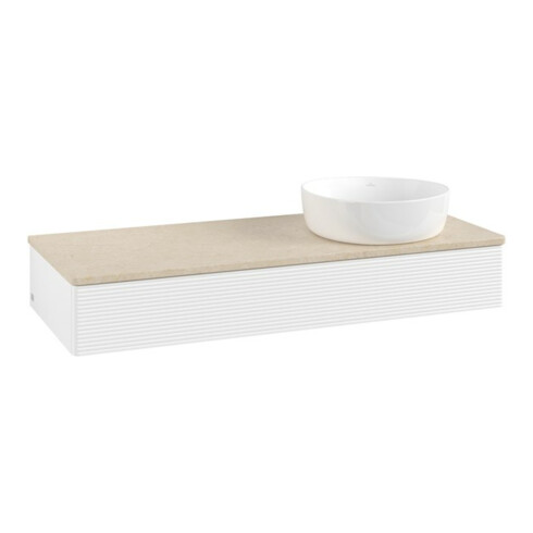 V&B Waschtischunterschrank mit Frontstruktur Antao 120x19x50cm, WBP-farbe botti., wh. m Lac
