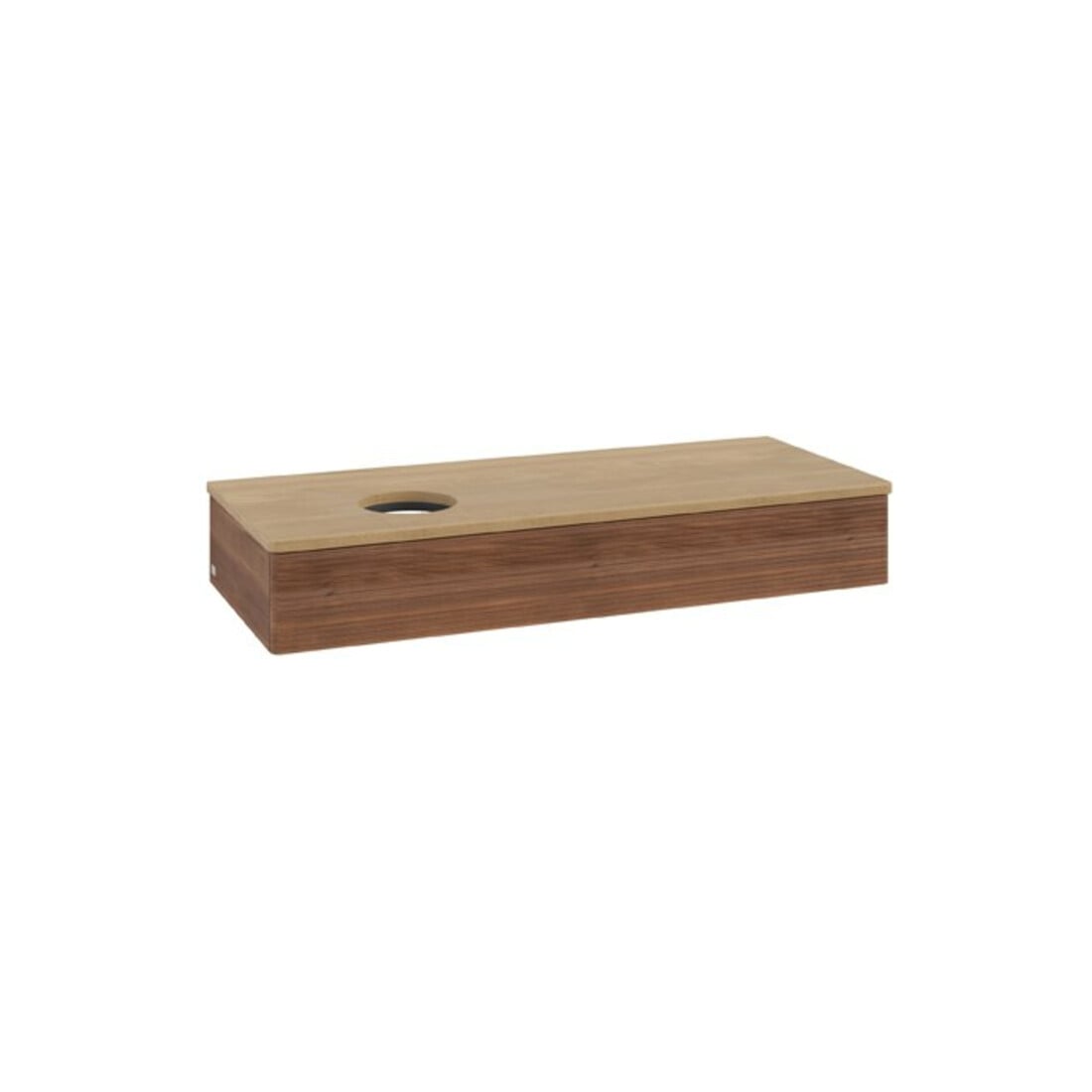 V&B Waschtischunterschrank mit Frontstruktur Antao 120x19x50cm, WBP-farbe hon. Oa, w. wal