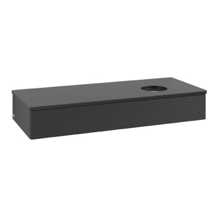 V&B Waschtischunterschrank mit Frontstruktur Antao 120x19x50cm, WBP-farbe Lac, bla m Lac
