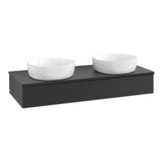 V&B Waschtischunterschrank mit Frontstruktur Antao 120x19x50cm, WBP-farbe Lac, bla m Lac