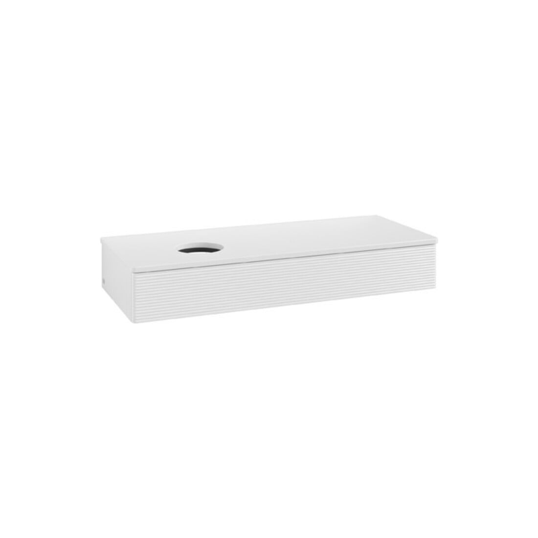 V&B Waschtischunterschrank mit Frontstruktur Antao 120x19x50cm, WBP-farbe Lac, glo wh. Lac
