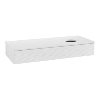 V&B Waschtischunterschrank mit Frontstruktur Antao 120x19x50cm, WBP-farbe Lac, glo wh. Lac