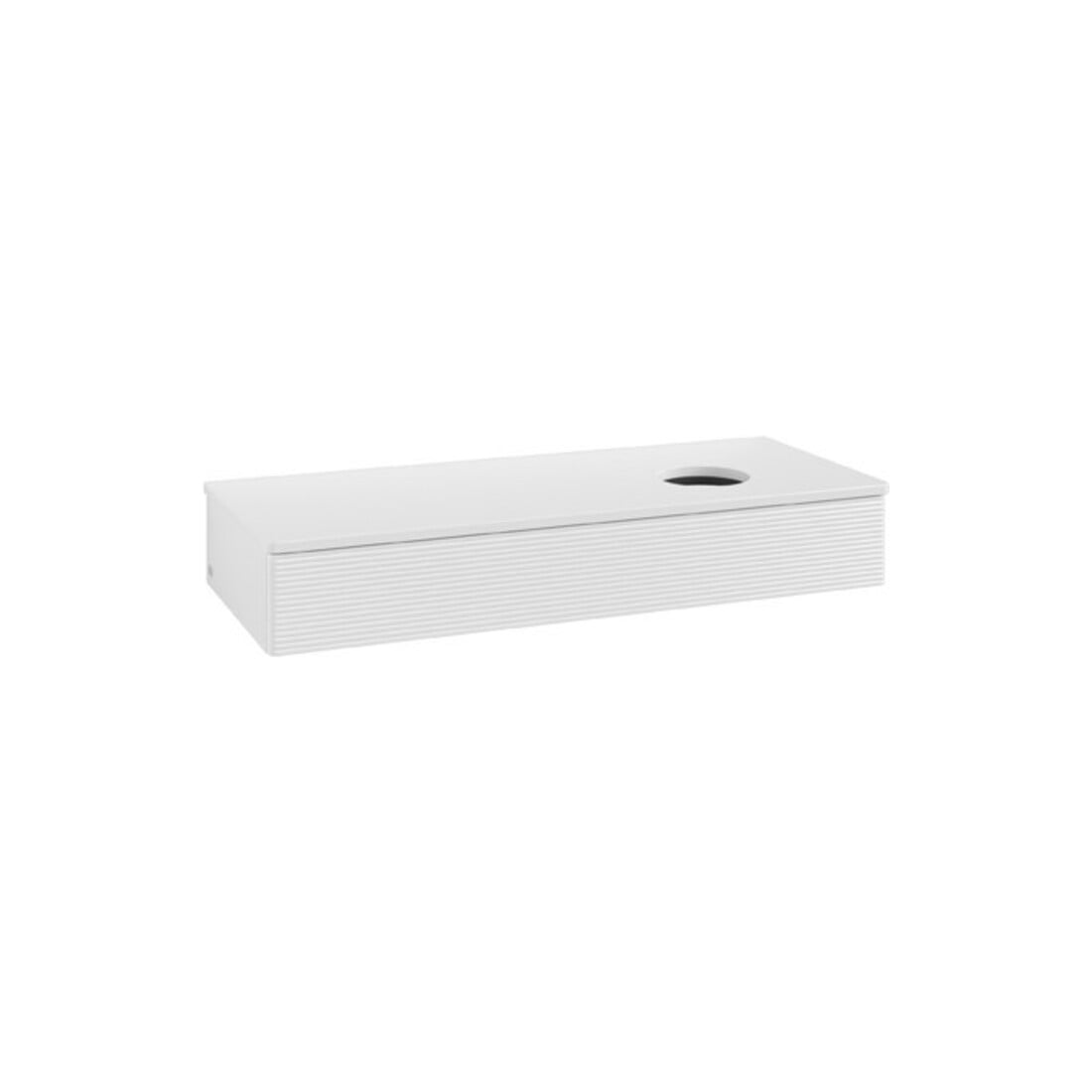 V&B Waschtischunterschrank mit Frontstruktur Antao 120x19x50cm, WBP-farbe Lac, glo wh. Lac