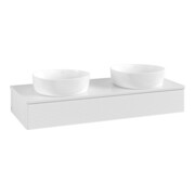 V&B Waschtischunterschrank mit Frontstruktur Antao 120x19x50cm, WBP-farbe Lac, glo wh. Lac