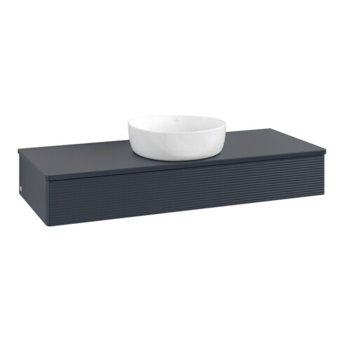 V&B Waschtischunterschrank mit Frontstruktur Antao 120x19x50cm, WBP-farbe Lac, md bl. m Lac