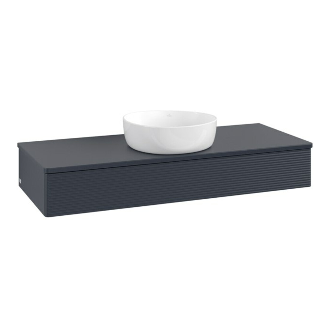 V&B Waschtischunterschrank mit Frontstruktur Antao 120x19x50cm, WBP-farbe Lac, md bl. m Lac