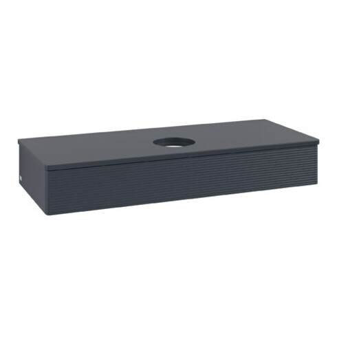 V&B Waschtischunterschrank mit Frontstruktur Antao 120x19x50cm, WBP-farbe Lac, md bl. m Lac