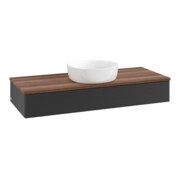 V&B Waschtischunterschrank mit Frontstruktur Antao 120x19x50cm, WBP-farbe w. wal, bla m Lac