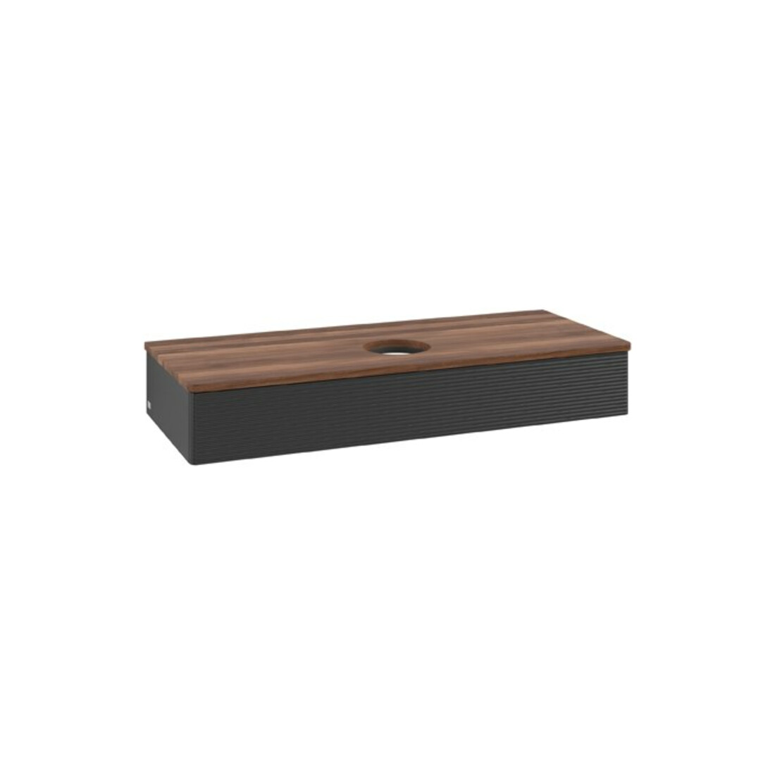 V&B Waschtischunterschrank mit Frontstruktur Antao 120x19x50cm, WBP-farbe w. wal, bla m Lac