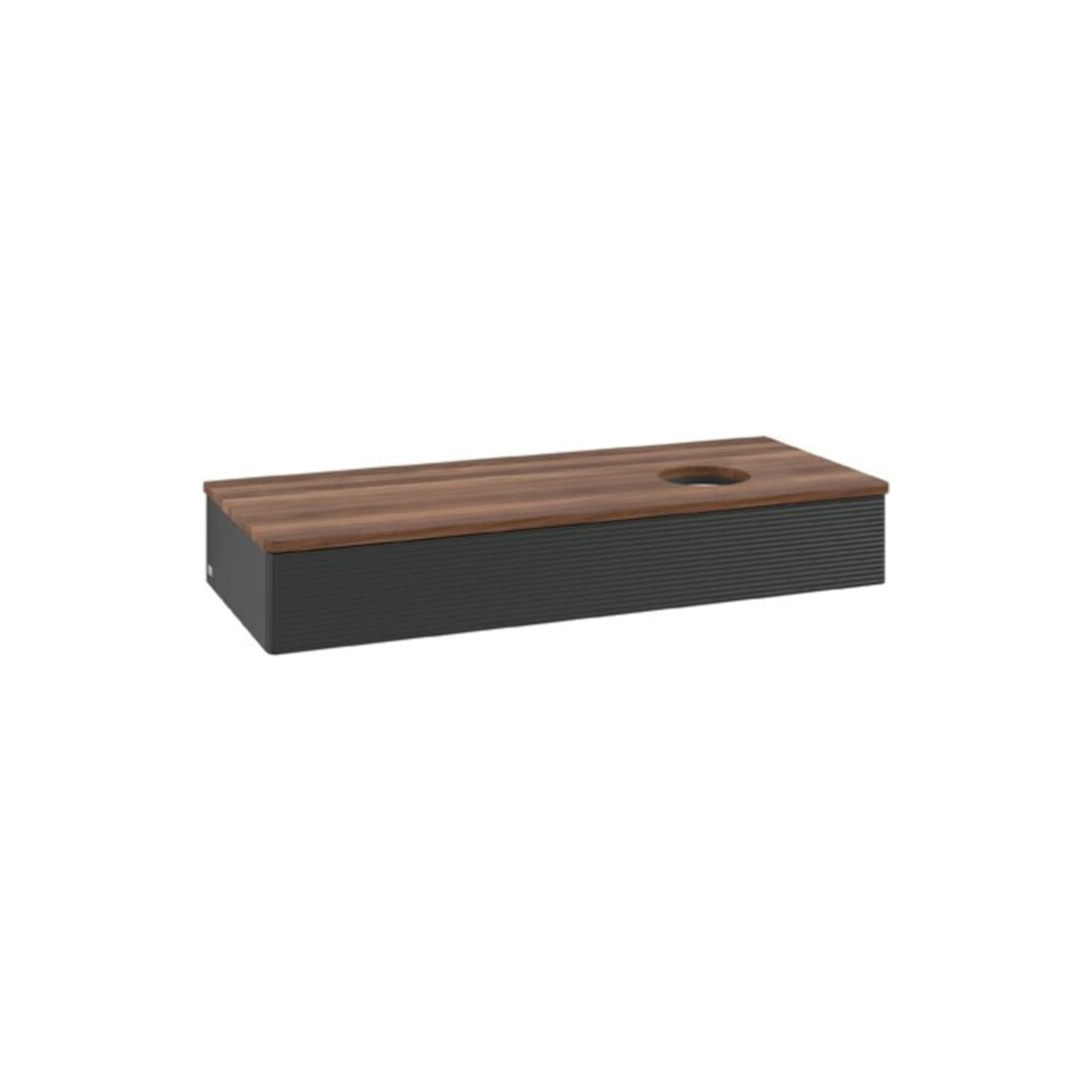 V&B Waschtischunterschrank mit Frontstruktur Antao 120x19x50cm, WBP-farbe w. wal, bla m Lac