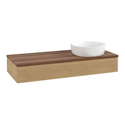 V&B Waschtischunterschrank mit Frontstruktur Antao 120x19x50cm, WBP-farbe w. wal, honey oak