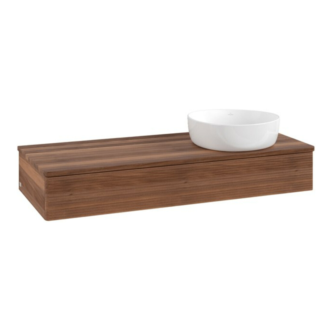 V&B Waschtischunterschrank mit Frontstruktur Antao 120x19x50cm, WBP-farbe w. wal, w. walnut