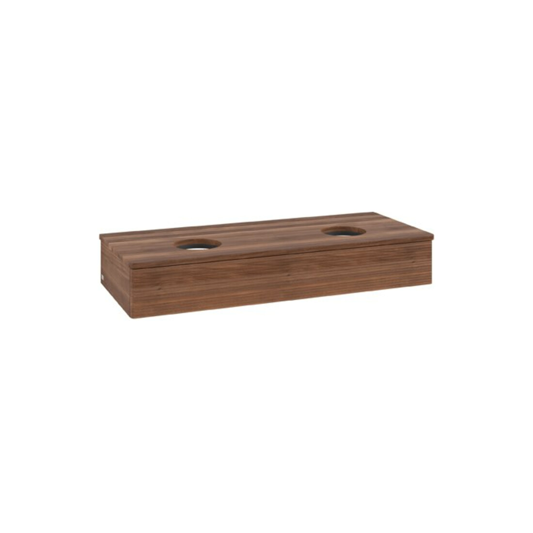 V&B Waschtischunterschrank mit Frontstruktur Antao 120x19x50cm, WBP-farbe w. wal, w. walnut