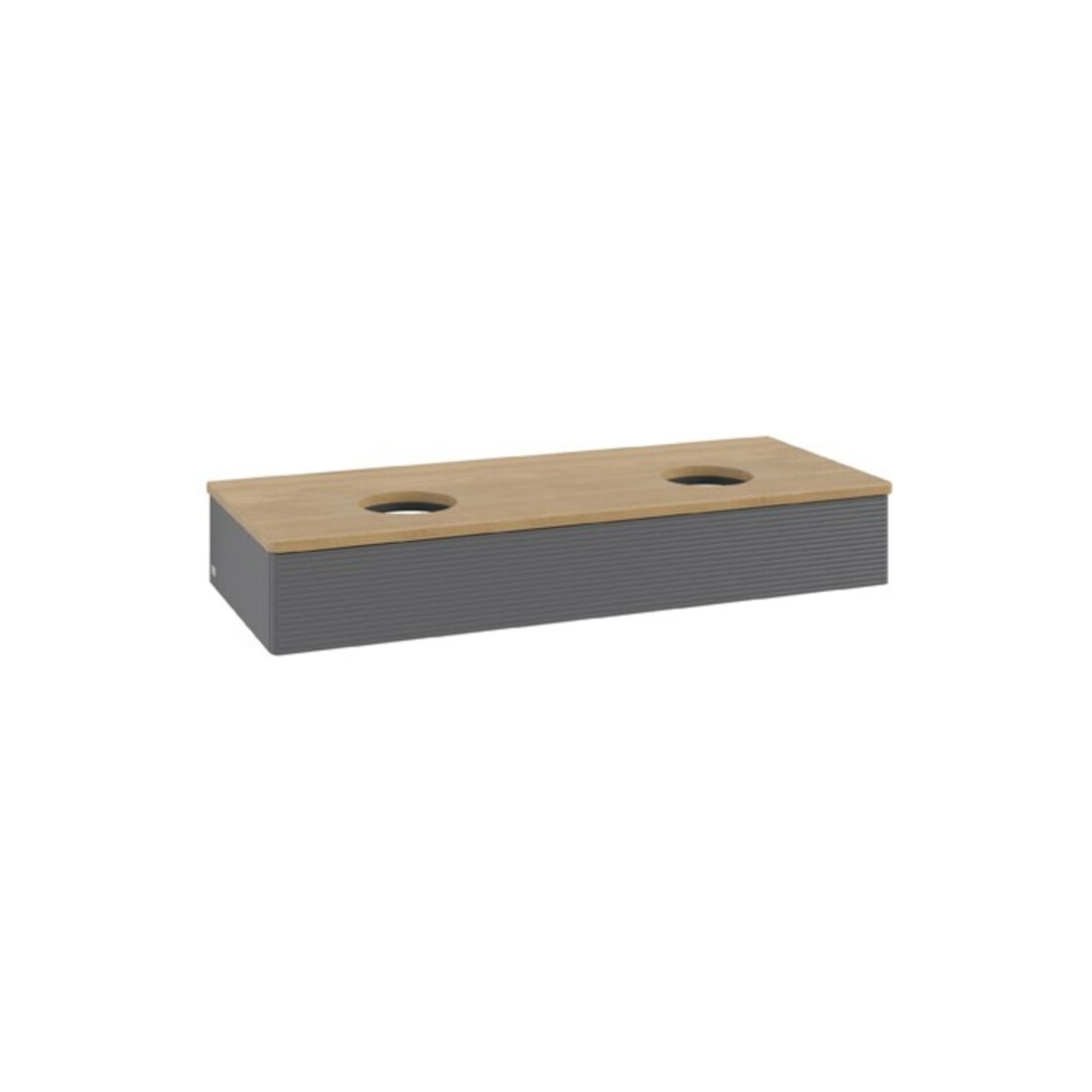 V&B Waschtischunterschrank mit Frontstruktur Antao 120x19x50cm, WBP hon. Oa, Anthrac. m Lac