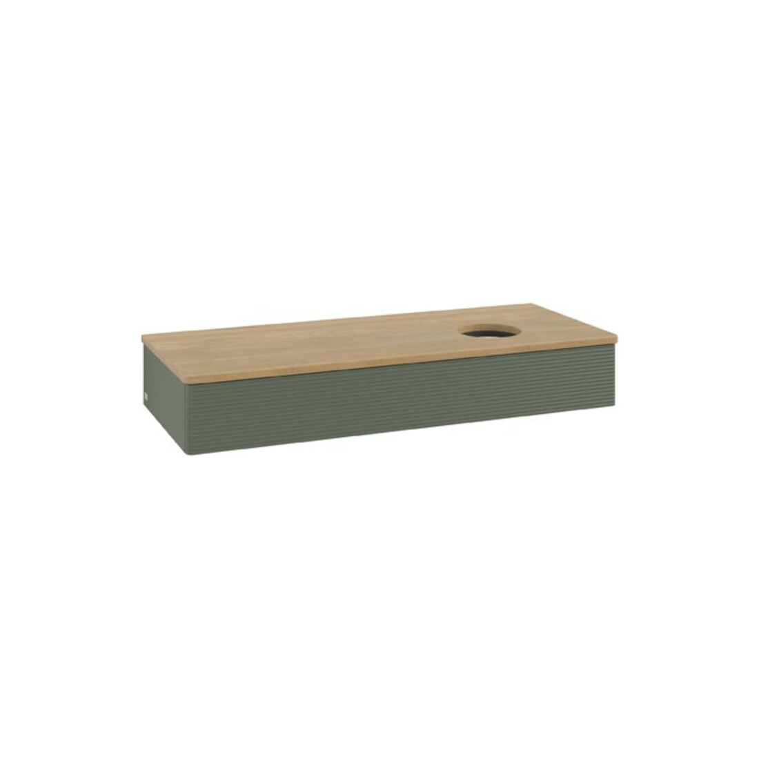 V&B Waschtischunterschrank mit Frontstruktur Antao 120x19x50cm, WBP hon. Oa, lea gre. m Lac