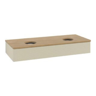 V&B Waschtischunterschrank mit Frontstruktur Antao 120x19x50cm, WBP hon. Oa, si Gr m Lac