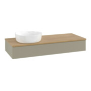 V&B Waschtischunterschrank mit Frontstruktur Antao 120x19x50cm, WBP hon. Oa, st. Gr m Lac