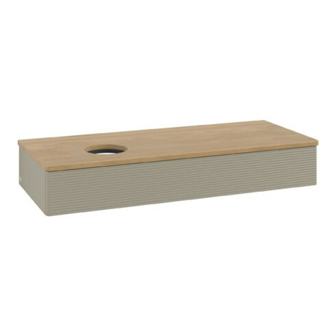 V&B Waschtischunterschrank mit Frontstruktur Antao 120x19x50cm, WBP hon. Oa, st. Gr m Lac
