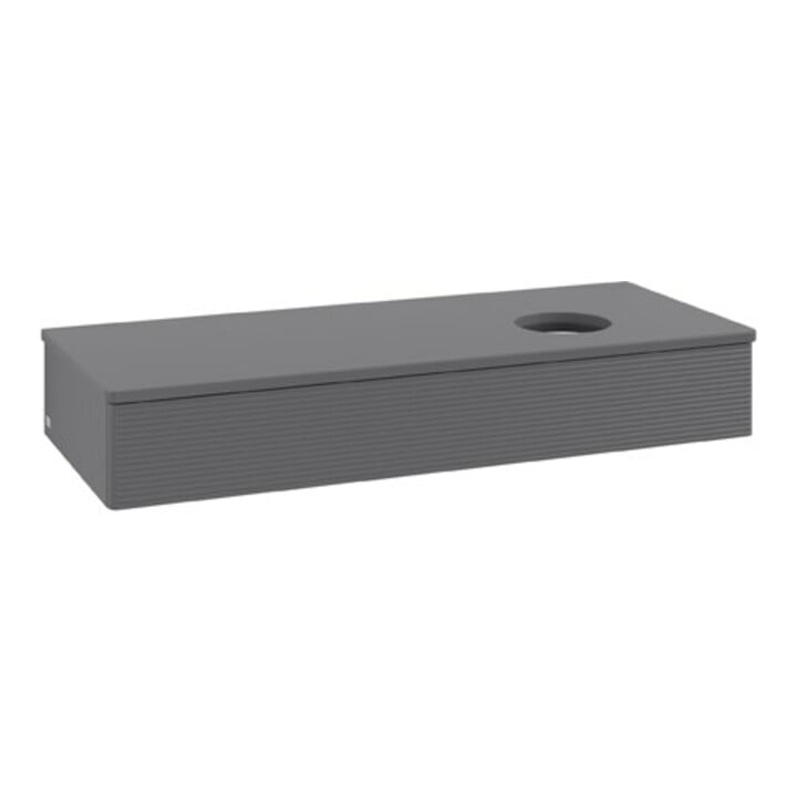 V&B Waschtischunterschrank mit Frontstruktur Antao 120x19x50cm, WBP Lac, Anthrac. m Lac
