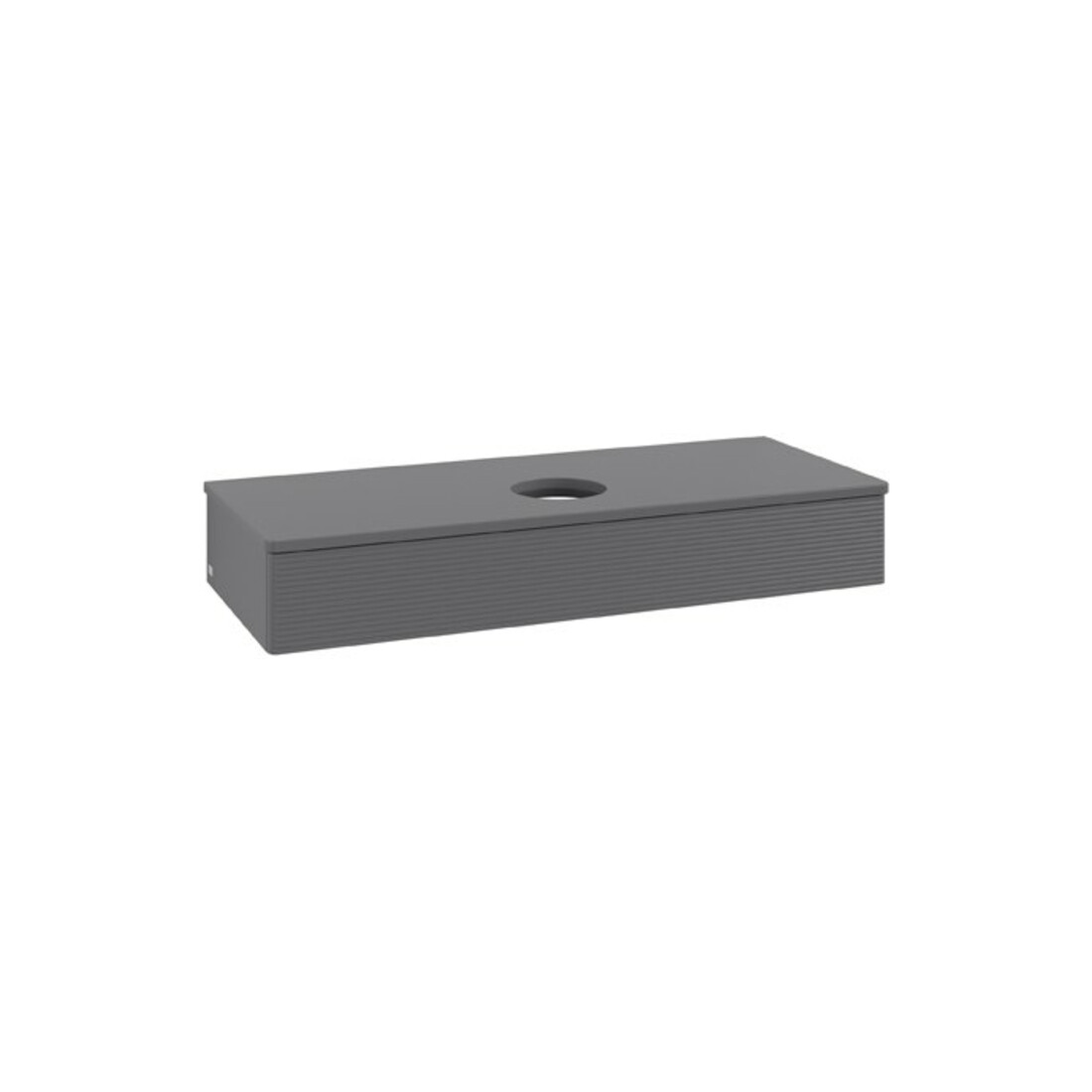 V&B Waschtischunterschrank mit Frontstruktur Antao 120x19x50cm, WBP Lac, Anthrac. m Lac
