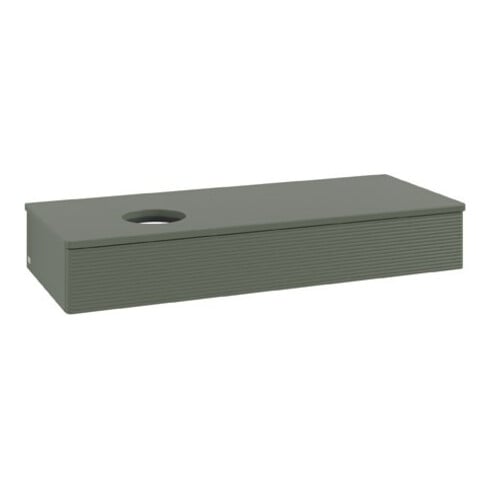 V&B Waschtischunterschrank mit Frontstruktur Antao 120x19x50cm, WBP Lac, lea gre. m Lac