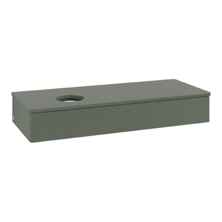 V&B Waschtischunterschrank mit Frontstruktur Antao 120x19x50cm, WBP Lac, lea gre. m Lac