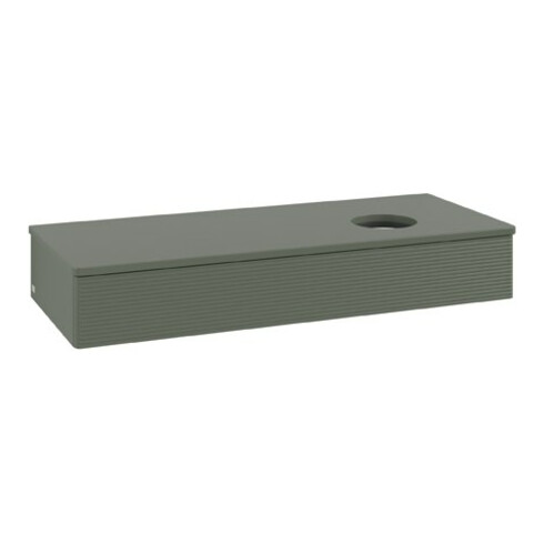 V&B Waschtischunterschrank mit Frontstruktur Antao 120x19x50cm, WBP Lac, lea gre. m Lac