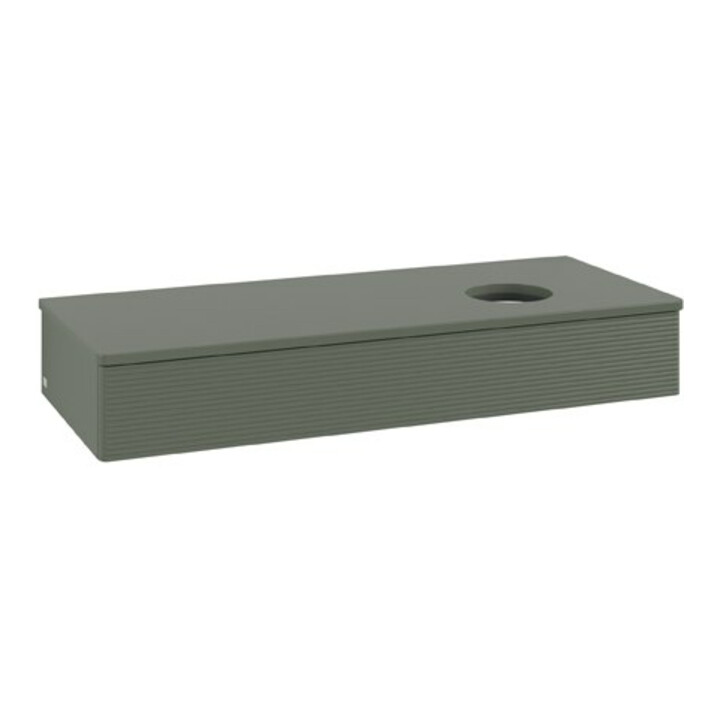 V&B Waschtischunterschrank mit Frontstruktur Antao 120x19x50cm, WBP Lac, lea gre. m Lac