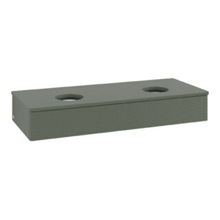 V&B Waschtischunterschrank mit Frontstruktur Antao 120x19x50cm, WBP Lac, lea gre. m Lac