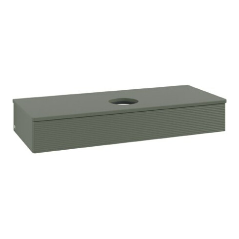V&B Waschtischunterschrank mit Frontstruktur Antao 120x19x50cm, WBP Lac, lea gre. m Lac