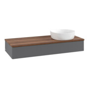 V&B Waschtischunterschrank mit Frontstruktur Antao 120x19x50cm, WBP w. wal, Anthrac. m Lac